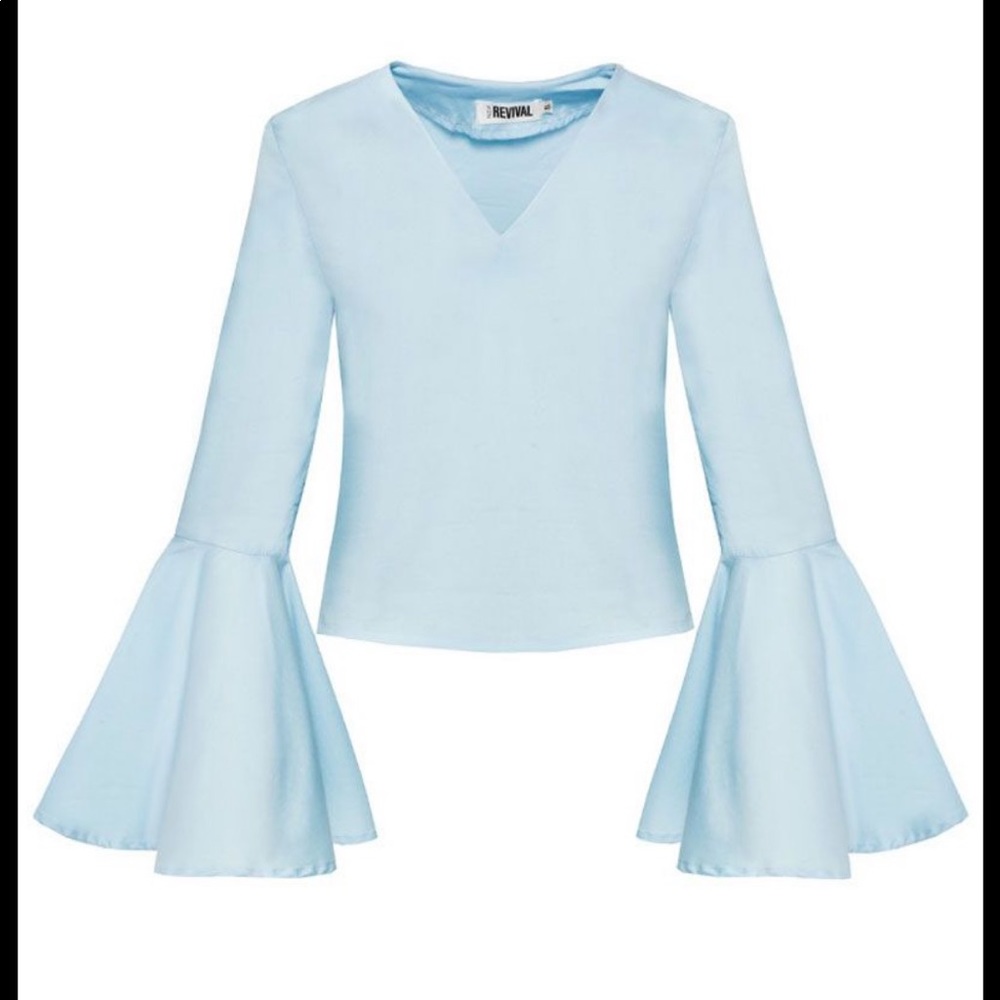 Pixie market blue bell sleeve top
